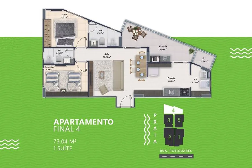 Foto 1 de Apartamento com 2 Quartos à venda, 73m² em Vila Tupi, Praia Grande