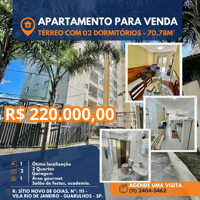 Foto 1 de Apartamento com 2 Quartos à venda, 70m² em Vila Imaculada, Guarulhos
