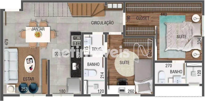 Foto 1 de Cobertura com 2 Quartos à venda, 130m² em Sion, Belo Horizonte