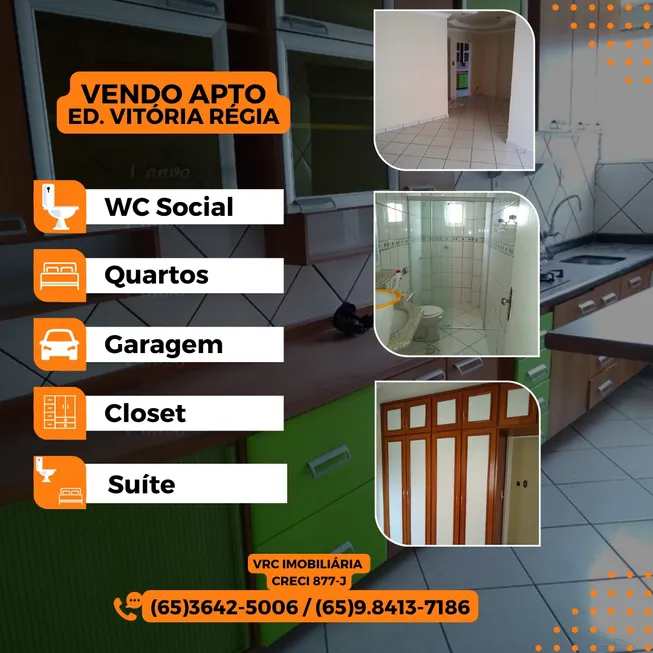 Foto 1 de Apartamento com 2 Quartos para venda ou aluguel, 120m² em Poção, Cuiabá