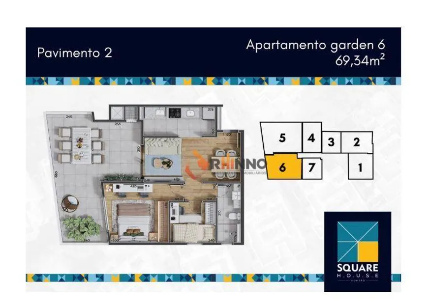 Foto 1 de Apartamento com 2 Quartos à venda, 69m² em Portão, Curitiba