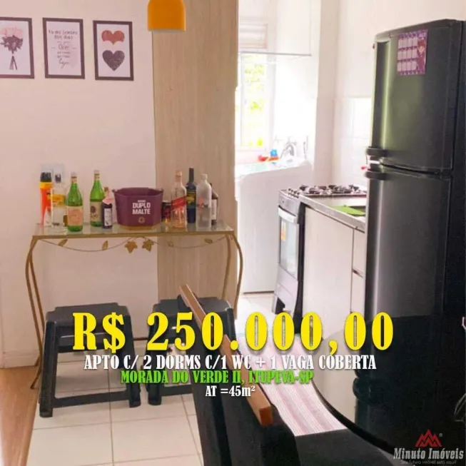 Foto 1 de Apartamento com 2 Quartos à venda, 45m² em Jardim das Minas, Itupeva