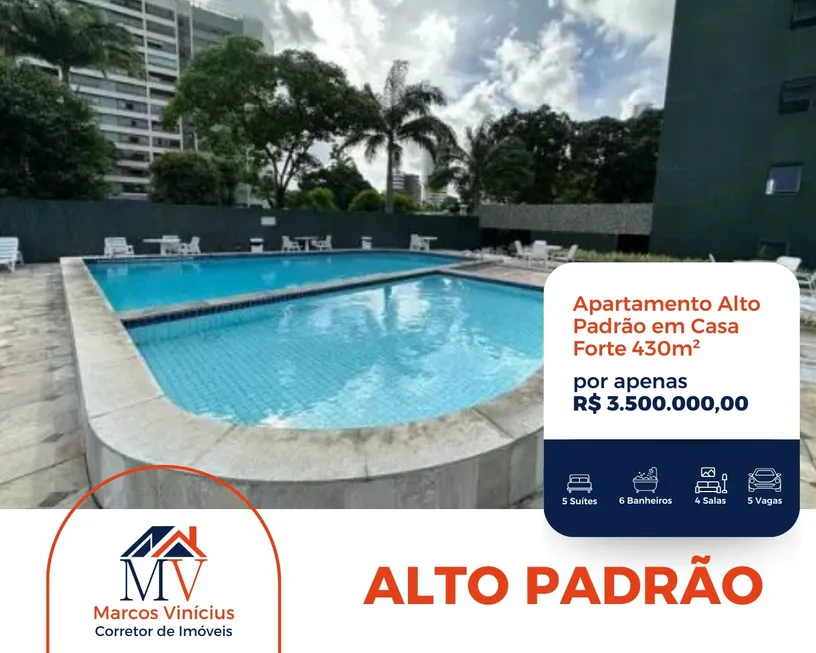 Foto 1 de Apartamento com 5 Quartos à venda, 430m² em Casa Forte, Recife