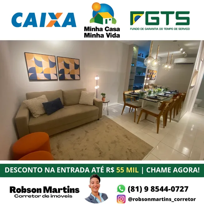 Foto 1 de Apartamento com 2 Quartos à venda, 40m² em Barra de Jangada, Jaboatão dos Guararapes