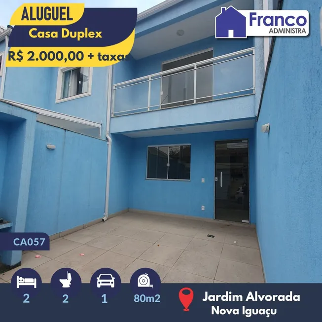 Foto 1 de Casa com 2 Quartos para alugar, 80m² em Jardim Alvorada, Nova Iguaçu