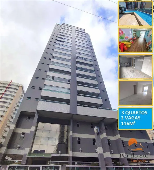 Foto 1 de Apartamento com 3 Quartos à venda, 110m² em Cidade Ocian, Praia Grande