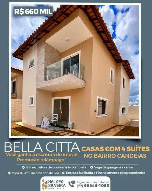 Foto 1 de Casa de Condomínio com 4 Quartos à venda, 148m² em Candeias, Vitória da Conquista