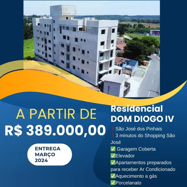 Foto 1 de Apartamento com 3 Quartos à venda, 70m² em Bom Jesus, São José dos Pinhais