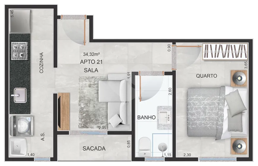 Foto 1 de Apartamento com 2 Quartos à venda, 39m² em Casa Verde, São Paulo