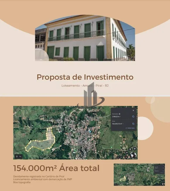 Foto 1 de Lote/Terreno à venda, 154000m² em Arrozal, Piraí