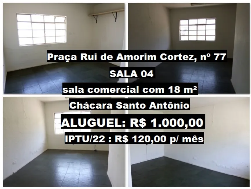 Foto 1 de Sala Comercial para alugar, 18m² em Chácara Santo Antônio, São Paulo