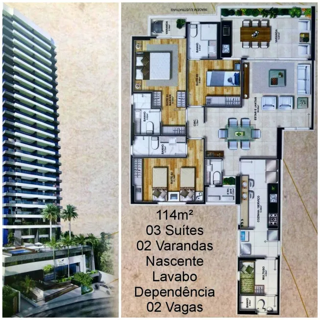 Foto 1 de Apartamento com 3 Quartos à venda, 114m² em Caminho Das Árvores, Salvador