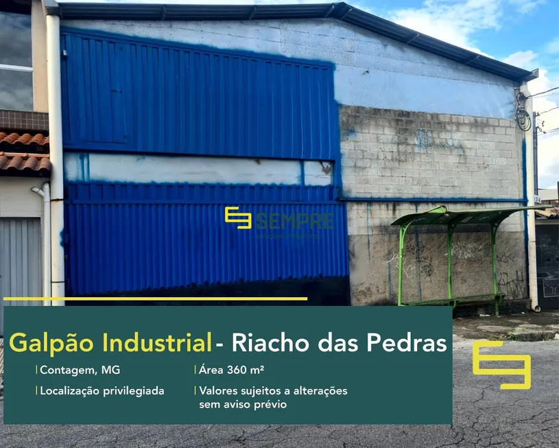 Foto 1 de Galpão/Depósito/Armazém para alugar, 360m² em Riacho das Pedras, Contagem