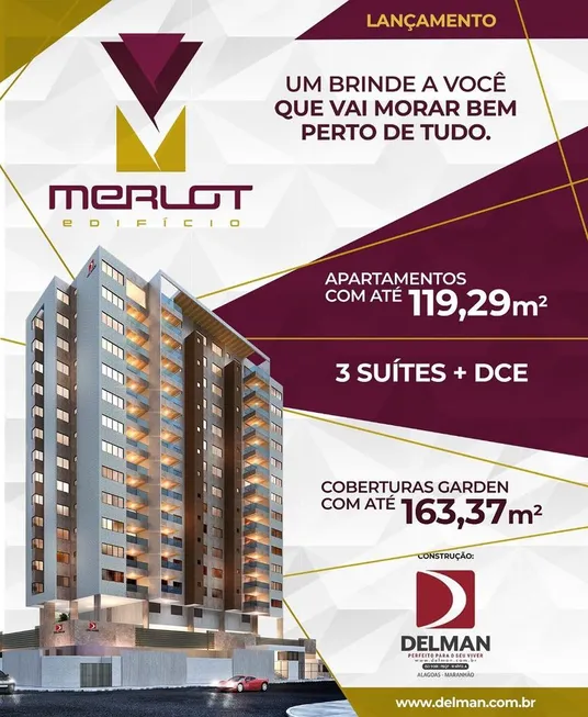 Foto 1 de Apartamento com 3 Quartos à venda, 119m² em Jatiúca, Maceió