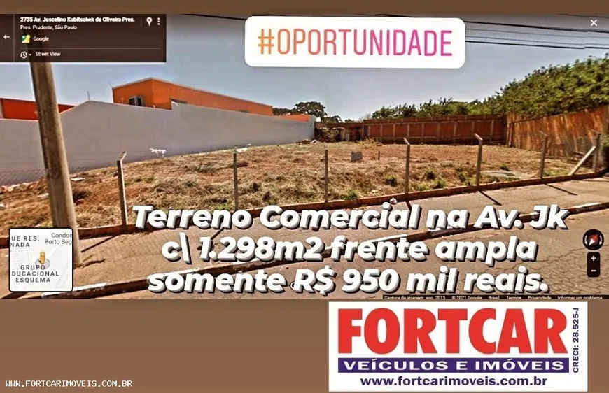 Foto 1 de Lote/Terreno à venda, 1298m² em Grupo Educacional Esquema, Presidente Prudente