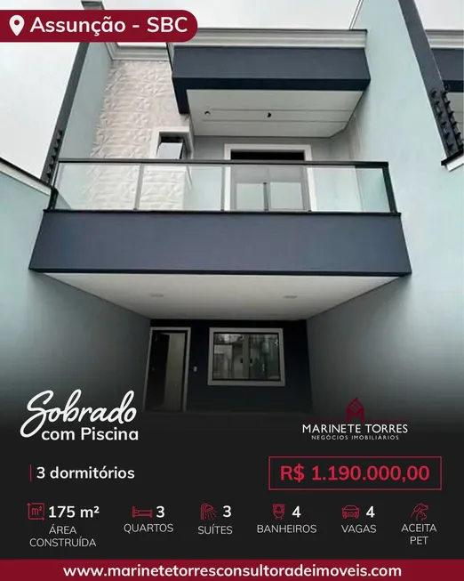 Foto 1 de Casa com 3 Quartos à venda, 130m² em Assunção, São Bernardo do Campo