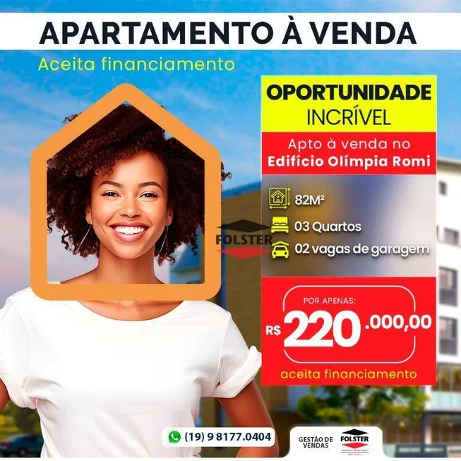 Foto 1 de Apartamento com 3 Quartos à venda, 82m² em Vila Brasil, Santa Bárbara D'Oeste