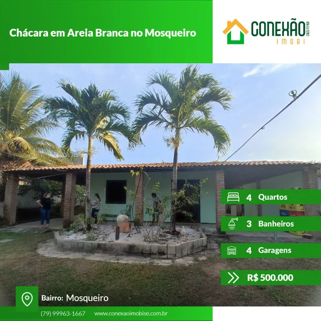 Foto 1 de Fazenda/Sítio com 4 Quartos à venda, 1380m² em Mosqueiro, Aracaju