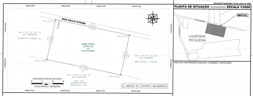 Foto 1 de Lote/Terreno à venda, 24411m² em Planta Almirante, Almirante Tamandaré