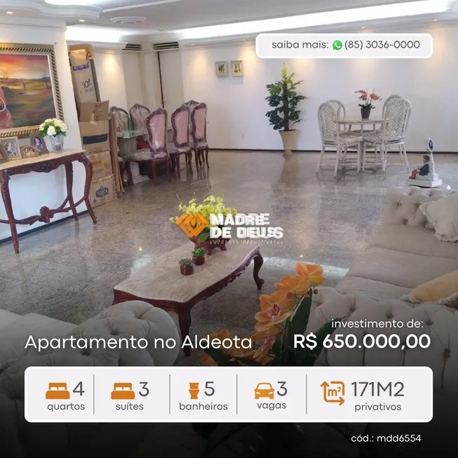 Foto 1 de Apartamento com 4 Quartos à venda, 172m² em Aldeota, Fortaleza