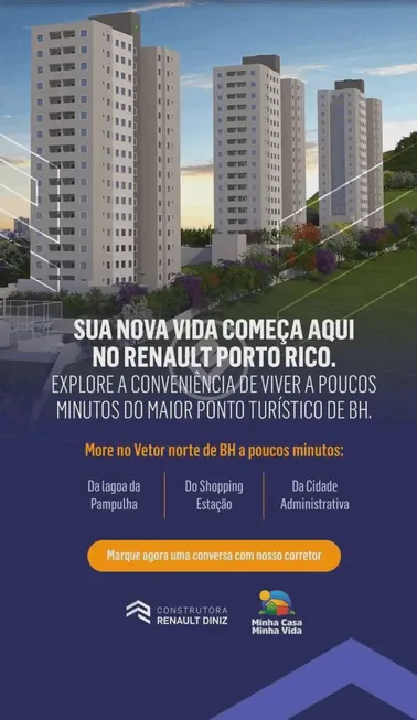 Foto 1 de Apartamento com 2 Quartos à venda, 51m² em Nova Pampulha, Vespasiano