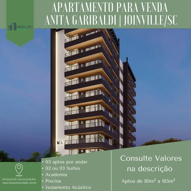 Foto 1 de Apartamento com 2 Quartos à venda, 80m² em Anita Garibaldi, Joinville