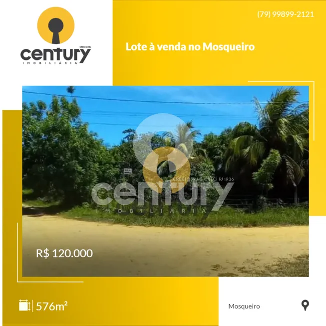 Foto 1 de Lote/Terreno à venda, 576m² em Mosqueiro, Aracaju