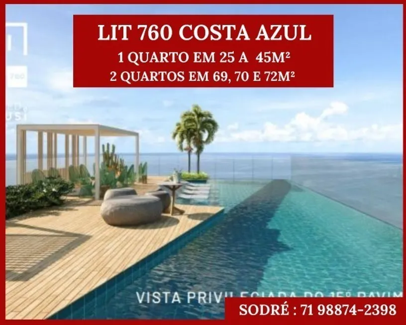 Foto 1 de Apartamento com 1 Quarto à venda, 25m² em Costa Azul, Salvador