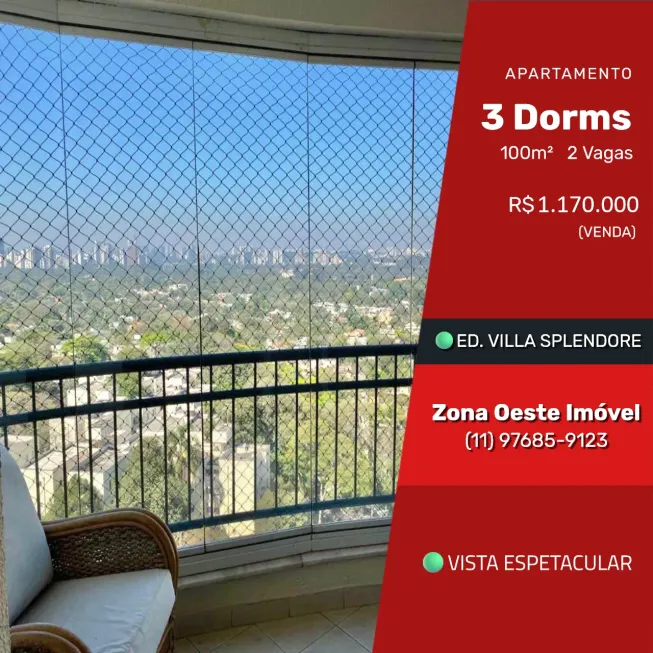Foto 1 de Apartamento com 3 Quartos à venda, 100m² em Alto da Lapa, São Paulo