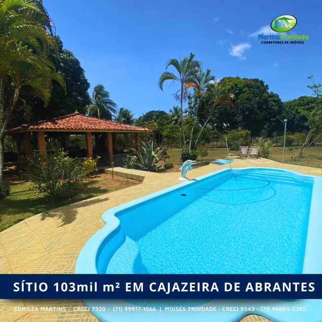 Foto 1 de Fazenda/Sítio com 6 Quartos à venda, 103000m² em Cajazeiras de Abrantes Abrantes, Camaçari