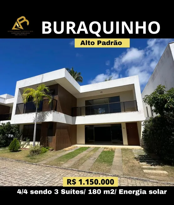 Foto 1 de Casa de Condomínio com 4 Quartos à venda, 180m² em Buraquinho, Lauro de Freitas