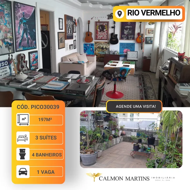 Foto 1 de Cobertura com 3 Quartos à venda, 197m² em Rio Vermelho, Salvador