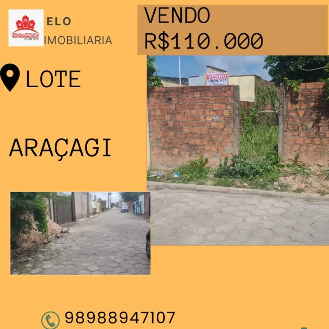 Foto 1 de Lote/Terreno à venda, 450m² em Aracagi, São Luís