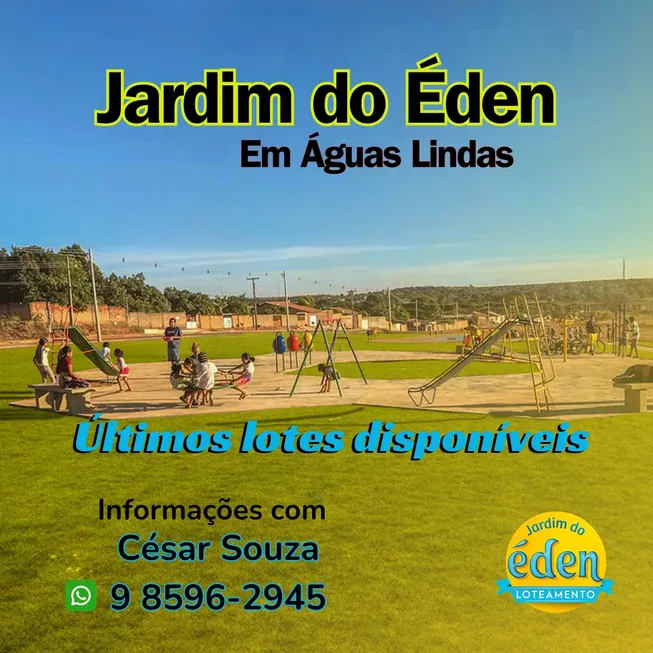 Foto 1 de Lote/Terreno à venda, 200m² em Jardim do Eden, Águas Lindas de Goiás