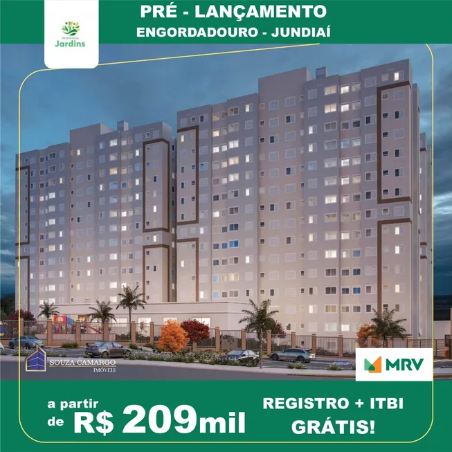 Foto 1 de Apartamento com 1 Quarto à venda, 36m² em Engordadouro, Jundiaí