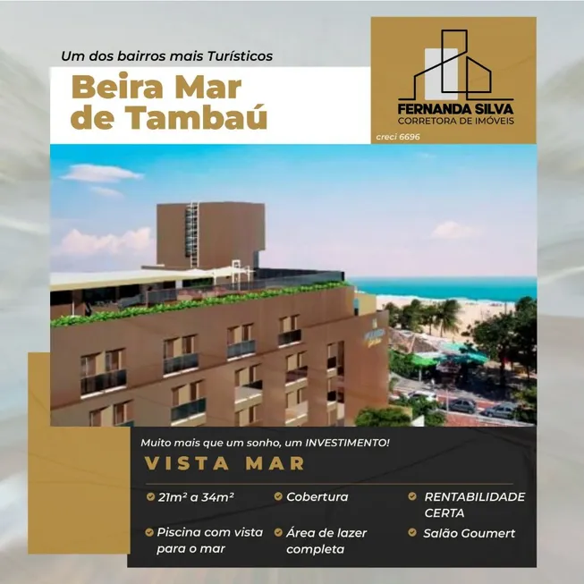 Foto 1 de Apartamento com 1 Quarto à venda, 27m² em Tambaú, João Pessoa