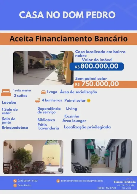 Foto 1 de Casa com 4 Quartos à venda, 367m² em Dom Pedro I, Manaus