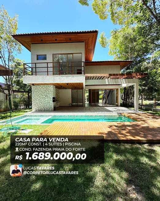 Foto 1 de Casa com 4 Quartos à venda, 220m² em Açu da Tôrre, Mata de São João