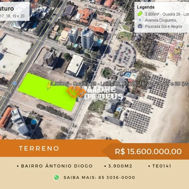 Foto 1 de Lote/Terreno à venda, 3900m² em Antônio Diogo, Fortaleza