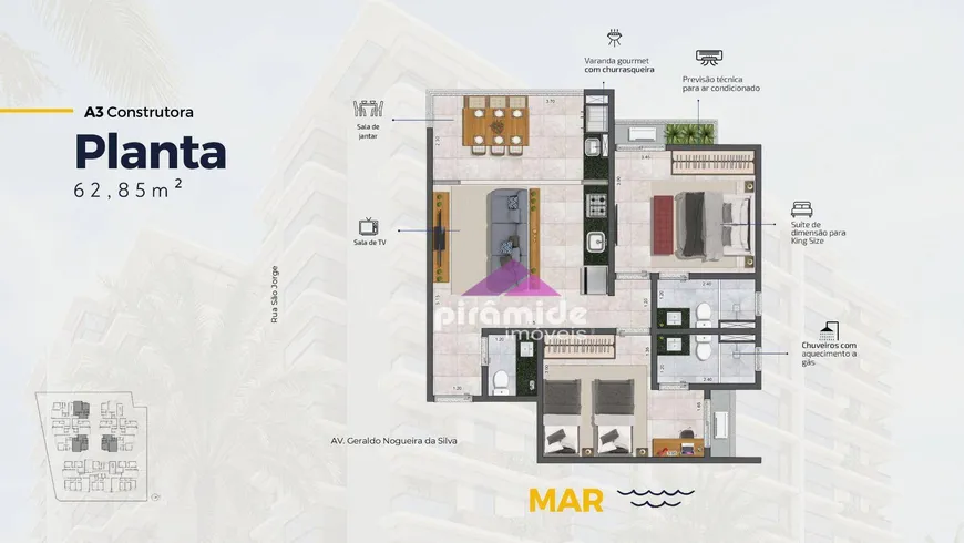 Foto 1 de Apartamento com 2 Quartos à venda, 63m² em Praia Das Palmeiras, Caraguatatuba