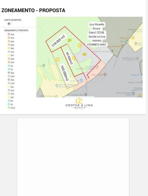 Foto 1 de Lote/Terreno à venda, 218000m² em Jardim Limoeiro, São José dos Campos