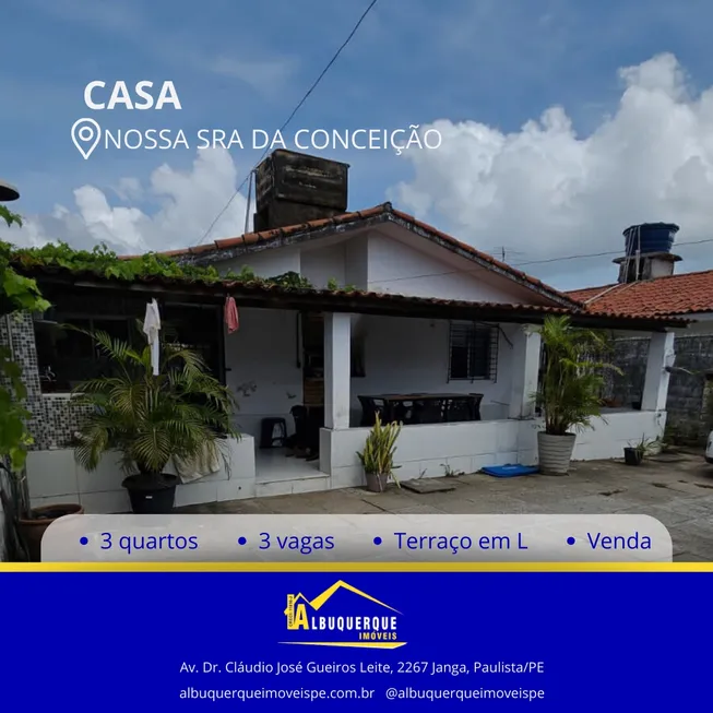 Foto 1 de Casa com 3 Quartos à venda, 80m² em Nossa Senhora da Conceição, Paulista