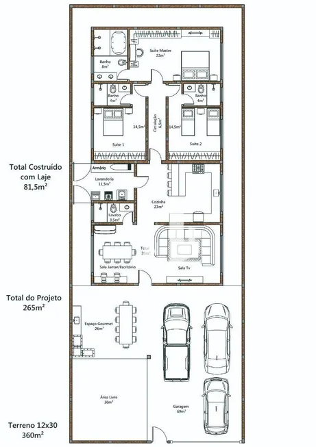 Foto 1 de Casa com 3 Quartos à venda, 250m² em Jardim Juliana, Jaú