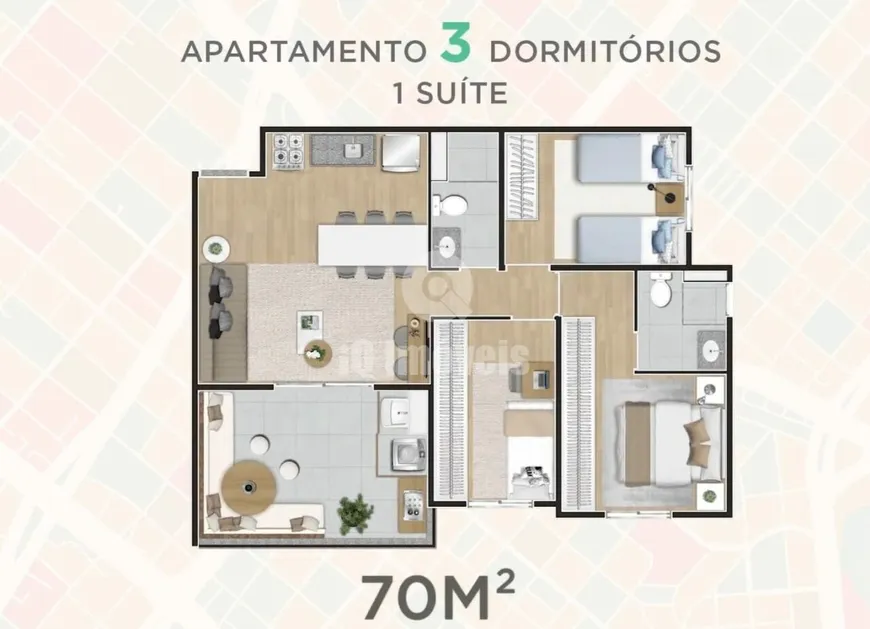 Foto 1 de Apartamento com 3 Quartos à venda, 70m² em Campo Belo, São Paulo