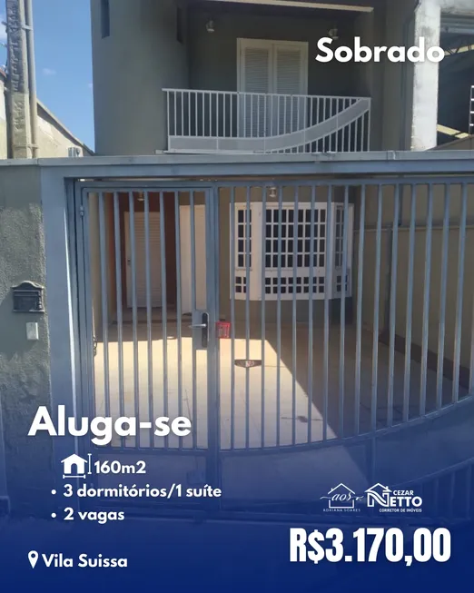 Foto 1 de Sobrado com 3 Quartos para alugar, 160m² em Vila Suíssa, Mogi das Cruzes