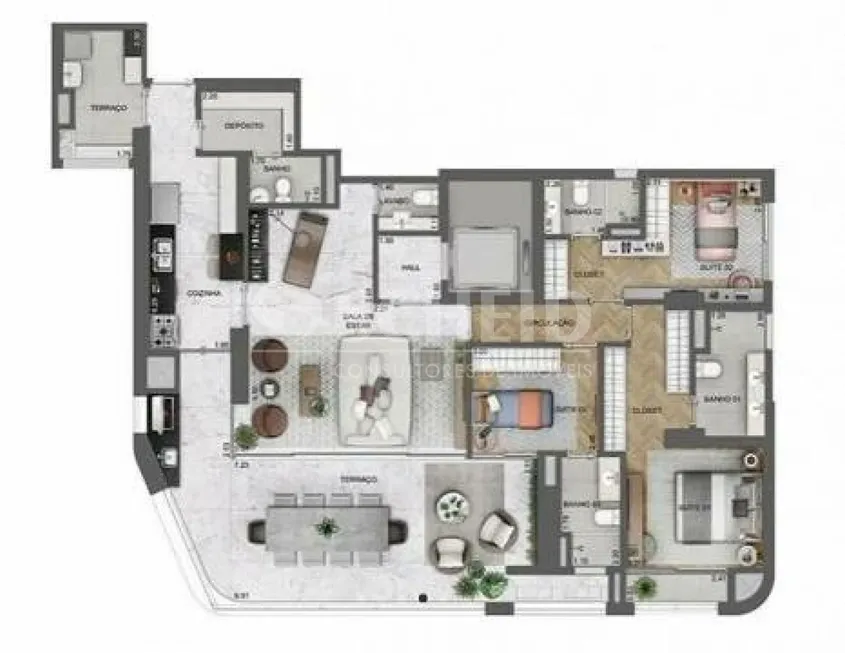 Foto 1 de Apartamento com 3 Quartos à venda, 134m² em Chácara Santo Antônio, São Paulo
