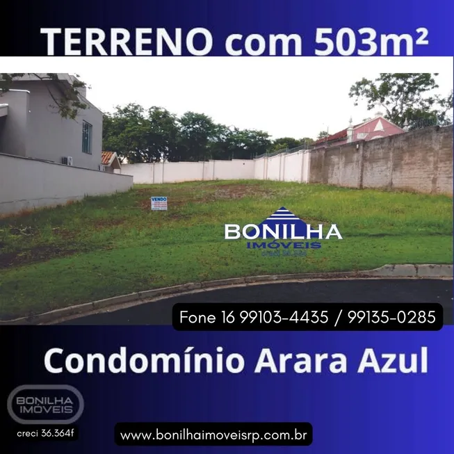 Foto 1 de Lote/Terreno à venda, 503m² em Condominio Arara Azul, Ribeirão Preto