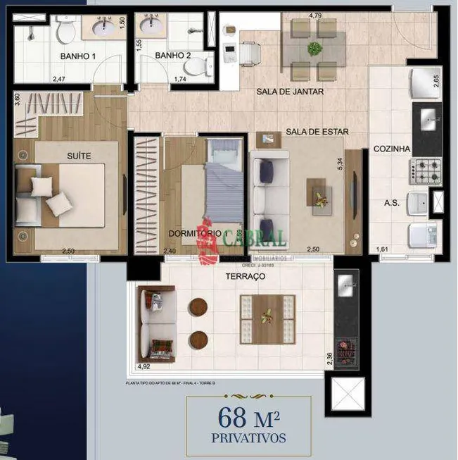 Foto 1 de Apartamento com 2 Quartos à venda, 68m² em Picanço, Guarulhos