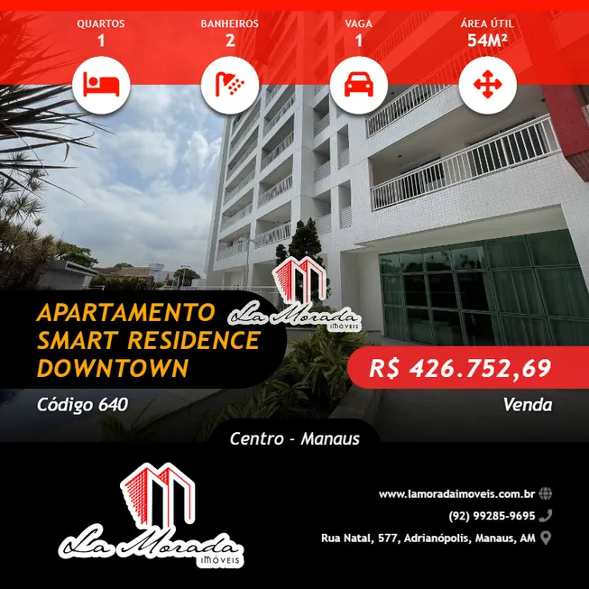 Foto 1 de Apartamento com 1 Quarto à venda, 54m² em Centro, Manaus