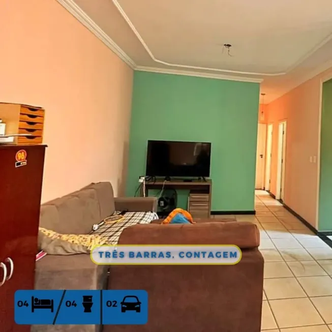 Foto 1 de Casa com 4 Quartos à venda, 100m² em Três Barras, Contagem